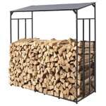 Tagère en métal pour bois de cheminée - porte bûches - range bûches bois 182x70x187cm stockage de bois ... Tagère en métal pour bois de cheminée - porte bûches - range bûches bois 182x70x187cm stockage de bois ...