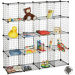 Relaxdays - tagre modulable grille treillis 16 cubes compartiments diy mtal meuble rangement 35x35 ...