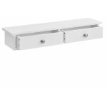 Helloshop26 - tagre murale 2 tiroirs meuble de rangement armoire  cls porte - cls mdf laqu blanc ...
