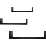 Woltu - tagre murale lot de 3 pour livres / cd / dvd, tagre murale en forme de u pour placer image ...