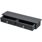 Helloshop26 - tagre murale style avec 2 tiroirs meuble de rangement mdf 60 cm gris fonc