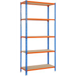 Tag�re rangement, 2000x1000x400 mm, 5 niveaux en boix, 150 kg capacit� de charge et point de flexion, ...