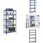 Vidaxl - tagère de rangement à 5 niveaux bleu acier et bois ingénierie - Étagère - Étagères - Étagère ... Vidaxl - tagère de rangement à 5 niveaux bleu acier et bois ingénierie - Étagère - Étagères - Étagère ...