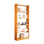 Pegane ? biblioth�que 6 niveaux en pin massif miel ? dimensions 80x28x200 cm ? bords arrondis pour s�curit� ...