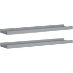 Vidaxl - tagres  rebord pour cadre photo 2 pcs gris 60x9x3 cm mdf