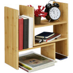 Tagère de table bambou, organiseur réglable, bureau, cuisine & salle de bain, rangement, h: 40 cm, naturel ... Tagère de table bambou, organiseur réglable, bureau, cuisine & salle de bain, rangement, h: 40 cm, naturel ...