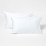 Taies d'oreiller enfant 40 x 60 cm en coton égyptien bio 400 fils blanc, lot de 2 - homescapes Taies d'oreiller enfant 40 x 60 cm en coton égyptien bio 400 fils blanc, lot de 2 - homescapes