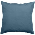 Taie d'oreiller en percale de coton - manoir - 65 x 65 cm - bleu azur - livraison gratuite