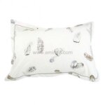 Taie d'oreiller plumes � imprim�s plumes blanc 50x70 cm