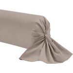 Taie de traversin percale lin 90 cm - naturel