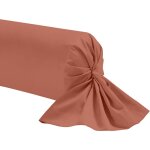 Taie de traversin terracotta 100% coton 90 cm Taie de traversin terracotta 100% coton 90 cm
