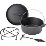Dutch oven 4l fonte  25cm marmite  feu couvercle lve - couvercle accessoires grill marmite - taino ...