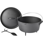Faitout taino 8l en fonte  30cm avec couvercle et accessoires pour marmite