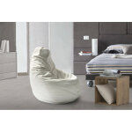 Talamo italia - pouf annachiara, sac pouf, 100% made in italy, pouf en similicuir, cm 70x70h110, blanc, ...