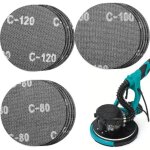 Tamis abrasif auto - agrippant  225 mm, 15 pices, grains 80, 100 et 120, pour ponceuses  plafond, ...