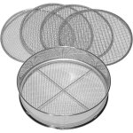 Tamis de jardin 5 en 1 ? 5 inserts interchangeables � 3, 5, 8, 10, 12 mm ? acier inoxydable 30 cm ? pour ...