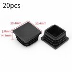 Tampon � pied en plastique noir 30x30 mm en plastique noir, couvercle d'extr�mit� du tube carr� bouche ...