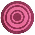 Tamtam - tapis salon en coton effet cordage bi - colore rose diam. 70