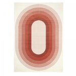 Tapis 160 x 225 cm, motif g�om�trique ovale arches concentriques, d�grad� beige rose poudr� corail terracotta, ...