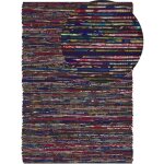 Tapis 160 x 230 cm coton et polyester multicolore fonc� fabriqu� � la main bartin