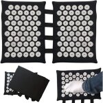 Tapis d'acupression pour pieds et dos, 2 x 33 cm, tapis d'acupuncture, noir, avec 110 pointes, acupression, ...