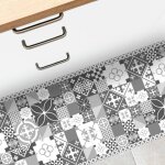 Tapis antid�rapant - ciment style dulce - vinyle - int. / ext. - bleu - 50x120cm