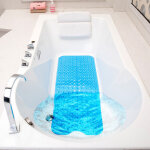 Tapis de baignoire antid�rapant 100x40 cm ? fixation ventouses ? surface antibact�rienne sans latex ni ...