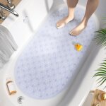 Tapis de baignoire antid�rapant ovale, 68x38cm tapis de bain � bulles, tapis de douche en lavable en ...