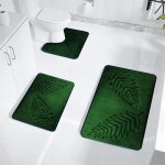Tapis de bain, 3 pi�ces, vert, 40x60cm, 40x50cm, 50x80cm