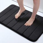 Tapis de bain absorbant antid�rapant tapis de bain en mousse tapis de bain lavable - 60 x 90 cm, noir ...