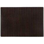 Tapis de bain en bambou emma enroulable ultra r�sistant marron fonc�