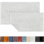 Tapis de bain coral structure chenille polyester blanc 50 x 80 cm