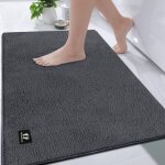 Tapis de bain extra large - antid�rapant et absorbant - en microfibre douce - lavable en machine - gris ...