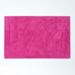 Tapis de bain et contour wc en coton ? framboise - homescapes