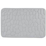 Tapis de bain en mousse � m�moire de forme 50 x 80 cm, tapis antid�rapant motif galets, couleur gris ...