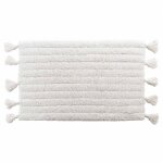Tapis de bain pompoms 50x80 cm - tuft - blanc - naturel