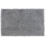 Tapis de bain sky uni polyester gris argent� 60 x 100 cm