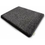 Tapis de bain sky uni polyester gris sombre 80 x 150 cm