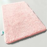 Tapis de bain sky uni polyester rose clair 80 x 150 cm