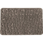 Tapis de bain galet  mmoire de forme taupe 50x80cm