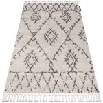 Tapis berber fez g0535 crème et marron franges berbère marocain shaggy beige 160x220 cm Tapis berber fez g0535 crème et marron franges berbère marocain shaggy beige 160x220 cm
