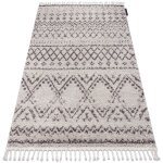 Tapis berber rabat g0526 crème et marron franges berbère marocain shaggy beige 140x190 cm Tapis berber rabat g0526 crème et marron franges berbère marocain shaggy beige 140x190 cm