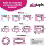 Deladeco - tapis blanc moderne galet pour cuisine en pvc lerwick blanc 50x180