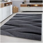 Tapis contemporain effet vague rectangle rabisco noir 120x170 Tapis contemporain effet vague rectangle rabisco noir 120x170