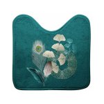 Tapis contour wc imprim�  ginkoblue  45x45cm vert
