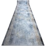 Tapis de couloir antid�rapant lotus frames 29870 cadre, pierre argent / or lavable 80cm grey 80x1000 ...
