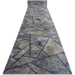 Tapis de couloir antidrapant lotus mosaic 22010 mosaque gris lavable 60cm grey 60x300 cm