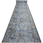 Tapis de couloir antidrapant lotus nomad 29671 ornement gris lavable 120cm grey 120x960 cm