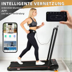 Tapis de course pliable pour la maison jusqu'� 12 km / h, avec app, t�l�commande et �cran led, inclinaison ...