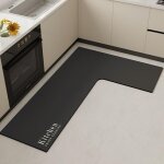 Tapis cuisine diatomite 80x150x45cm, forme l gauche, lavable / absorbant / anti - taches, �vier